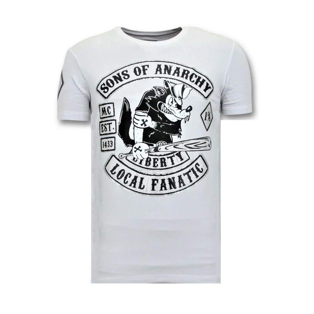 Local Fanatic Exklusiv Män T shirt tryck - Sons of Anarchy MC - 11-6369W White, Herr