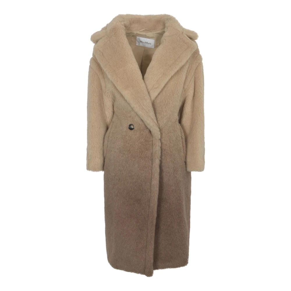 Max Mara Gradient Faux-Fur Wool Coat Beige Dames