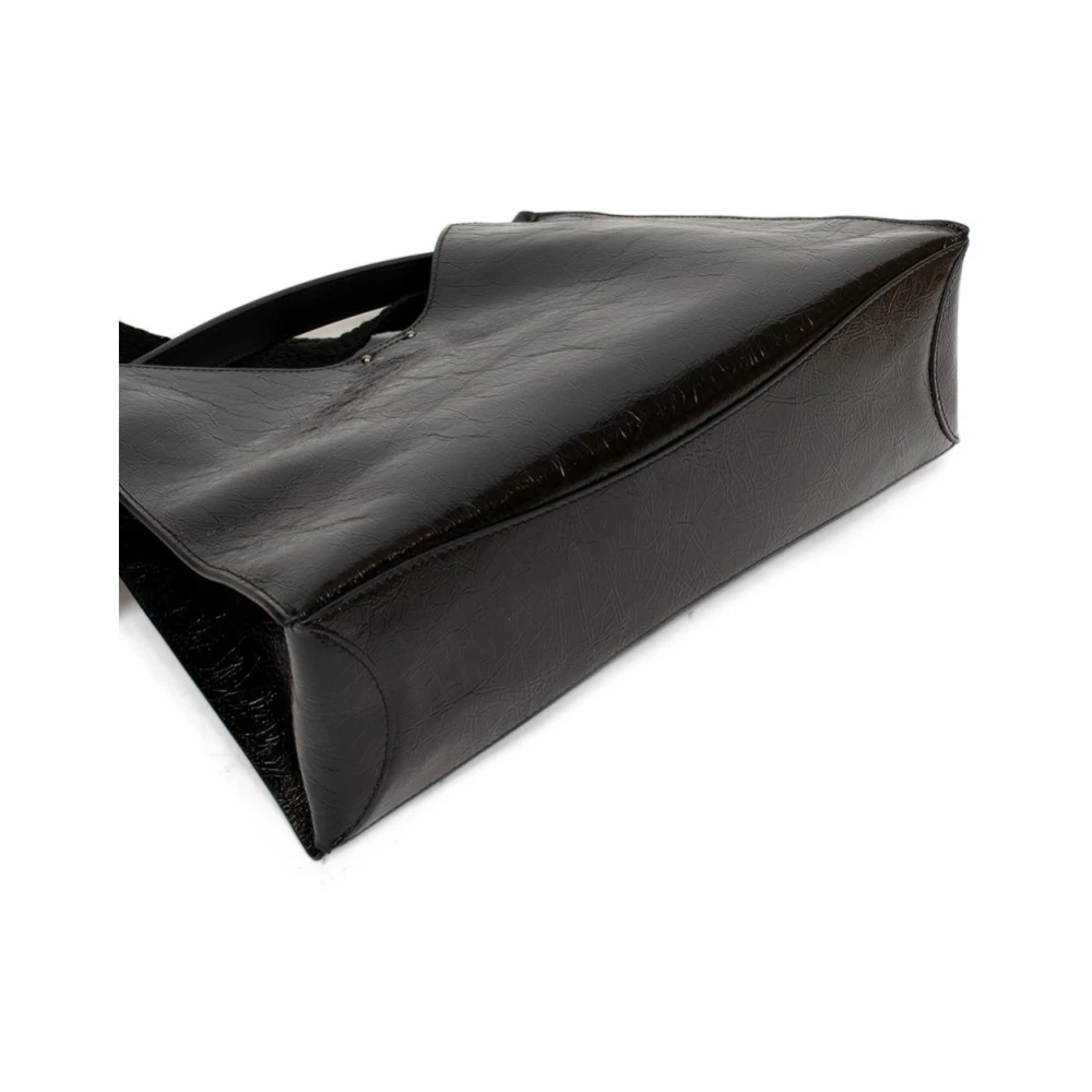 Gianni Chiarini Glanzende Leren Trapeziumtas Black Dames