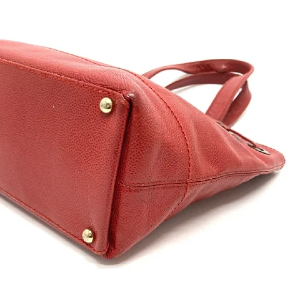Chanel Vintage Pre-owned Leather totes Red Dames