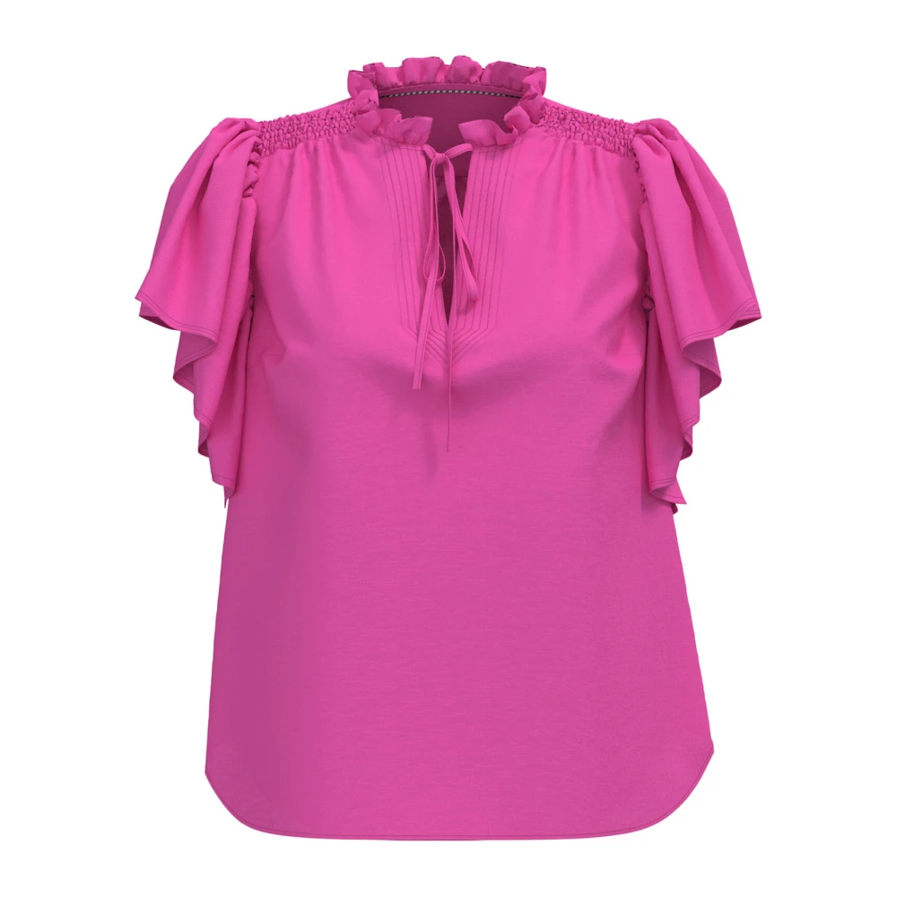 Co'Couture Ruche Top Blouse in Roze Pink Dames