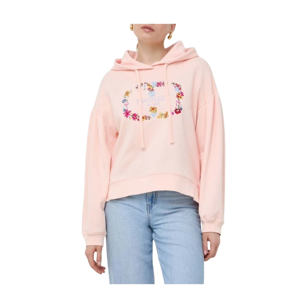 Twinset Sweatshirt met geborduurd logo Pink Dames