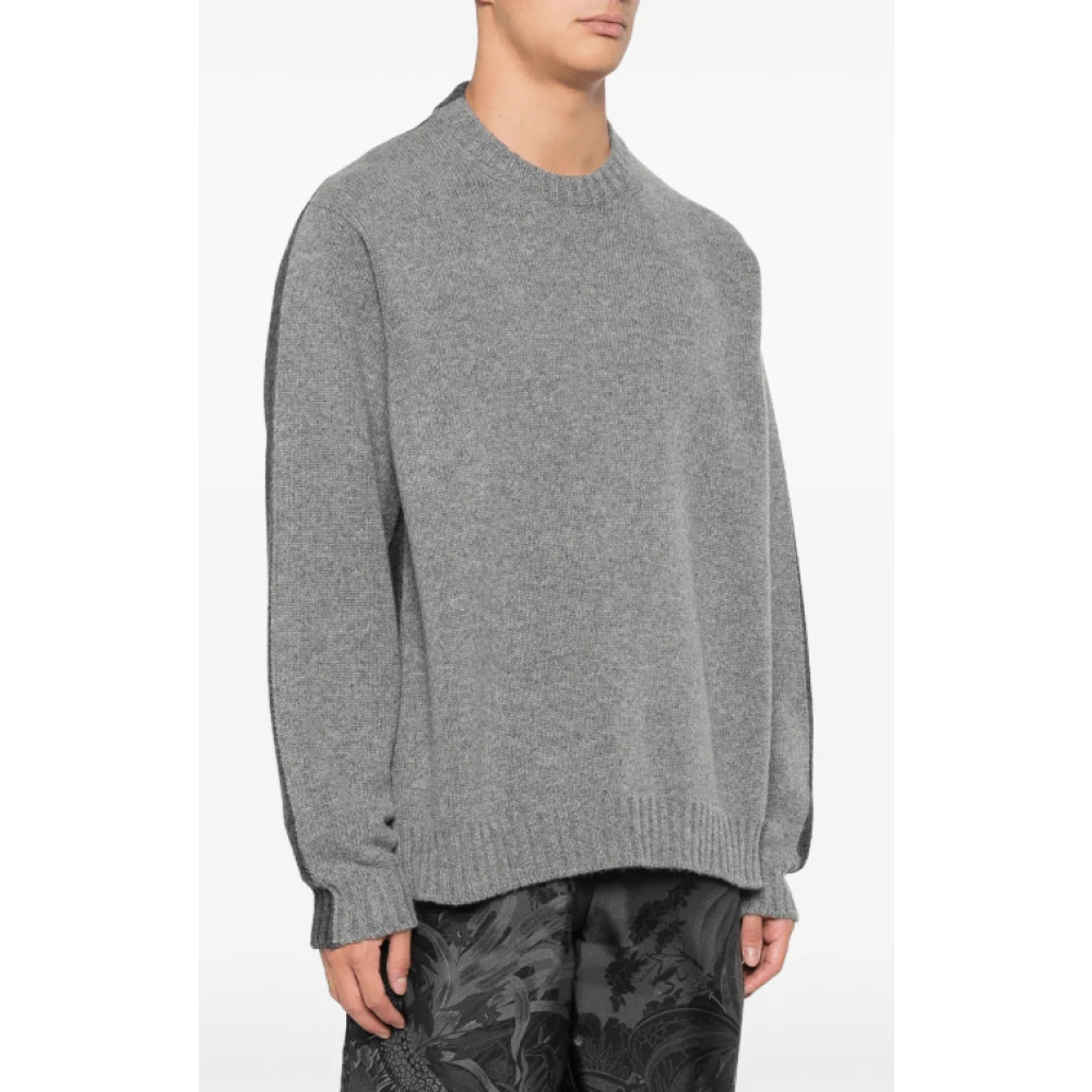 Gucci Tweekleurige Trui van Wol en Kasjmier Gray Heren