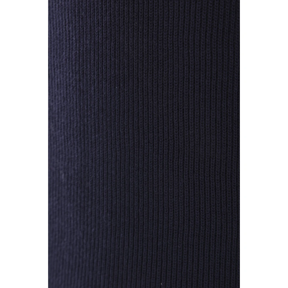 BRUNELLO CUCINELLI Blauw Geribbeld Katoenen Poloshirt Blue Heren