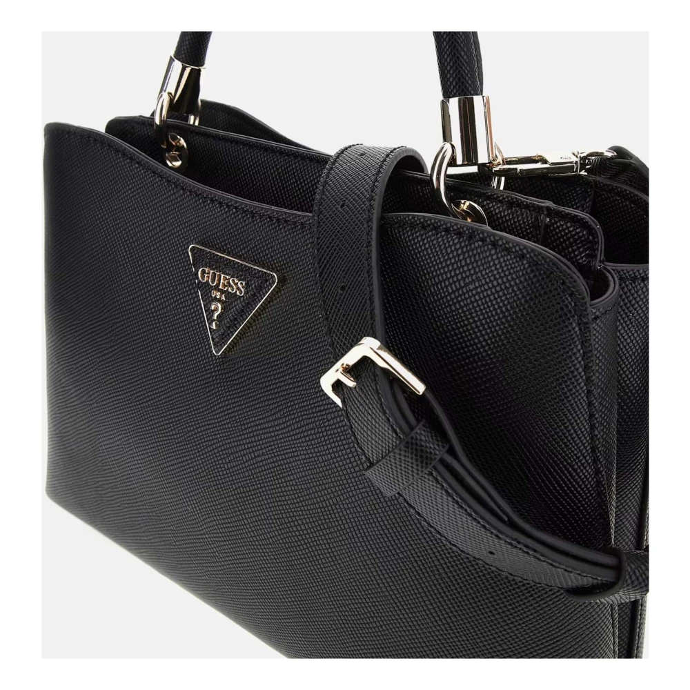 Guess Gizele 2 Compartiment Satchel Tas Black Dames