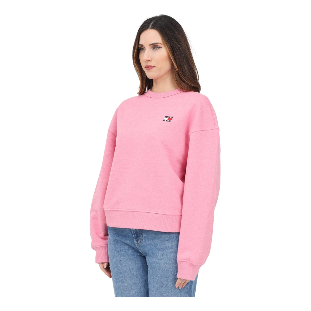 Tommy Jeans Roze Crewneck Sweater Modern Fit Pink Dames