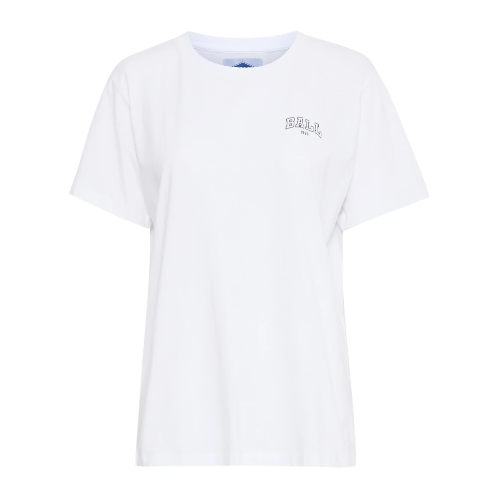 Ball Grafisch Print T-Shirt White Dames