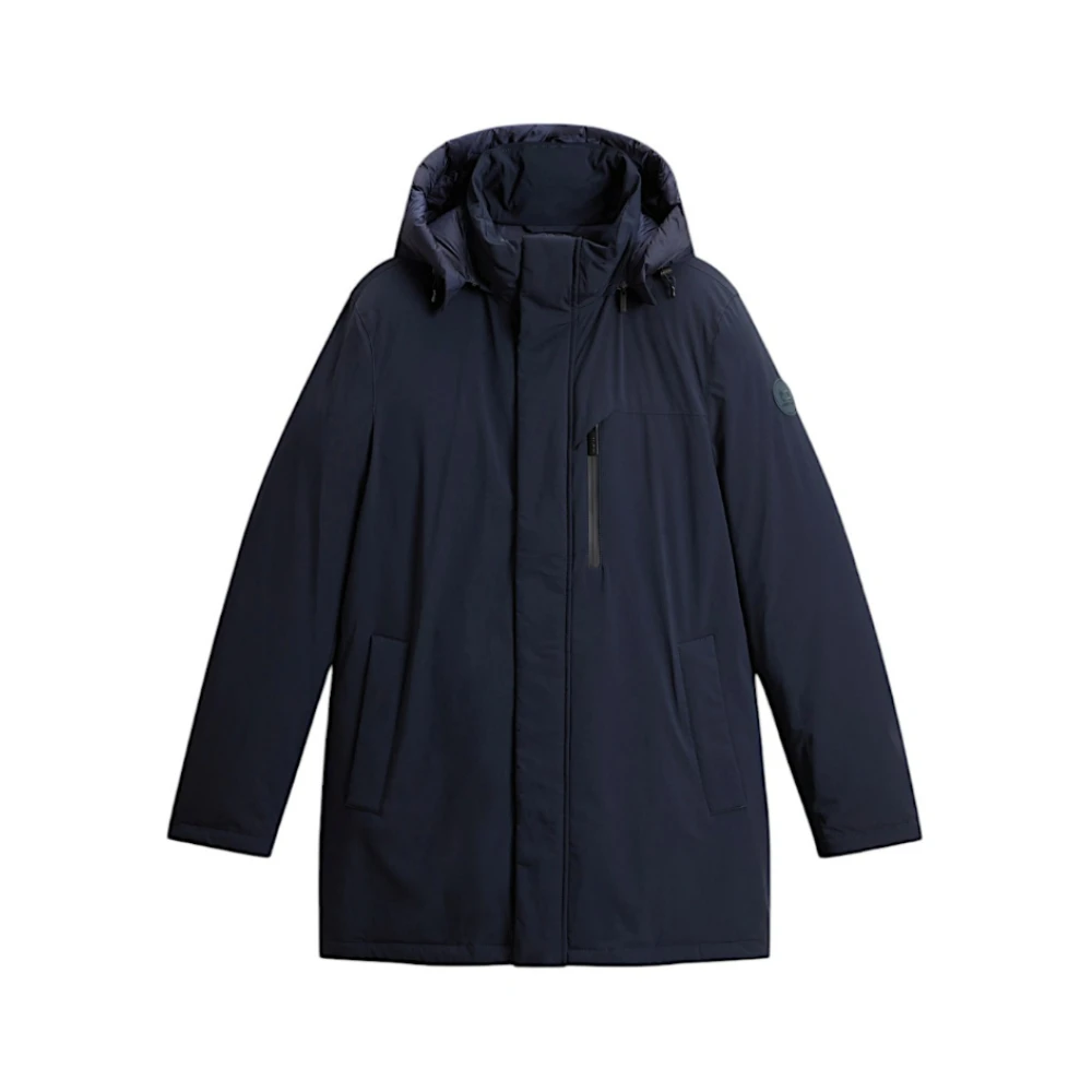 Woolrich Blauwe Parka Waterdicht Winddicht Eendendons Blue Heren