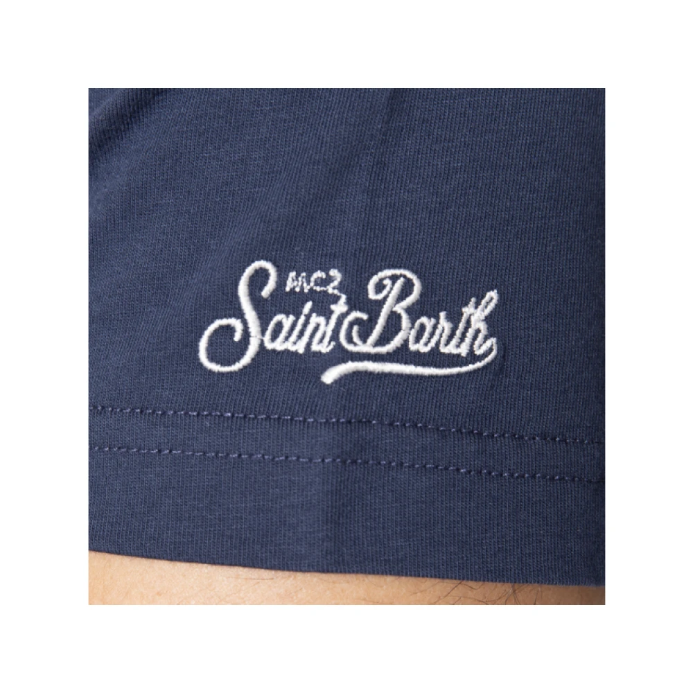 MC2 Saint Barth Blauwe Marine Mykonos T-shirt Blue Heren