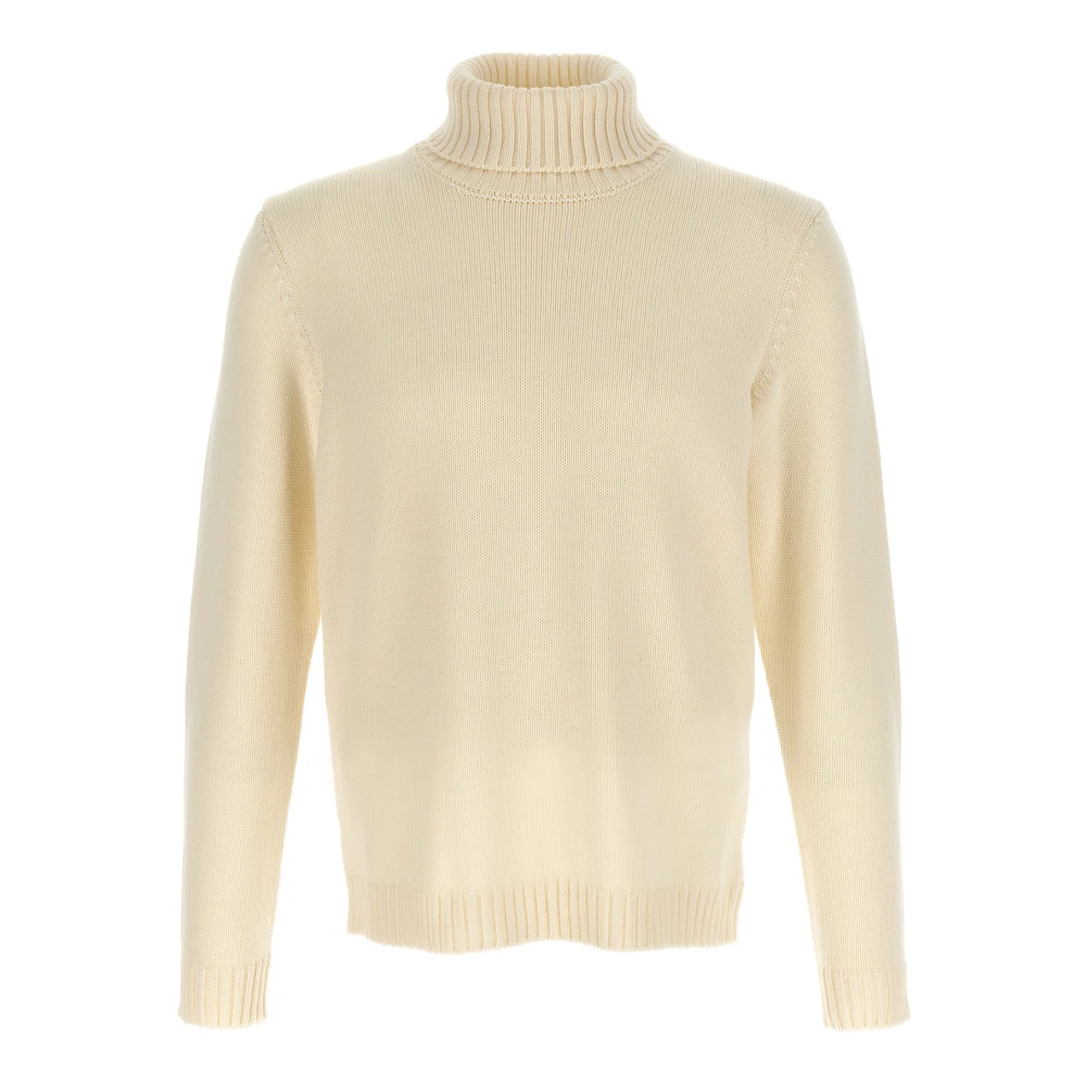 Zanone Uomo Bianco Maglione A Collo Alto
