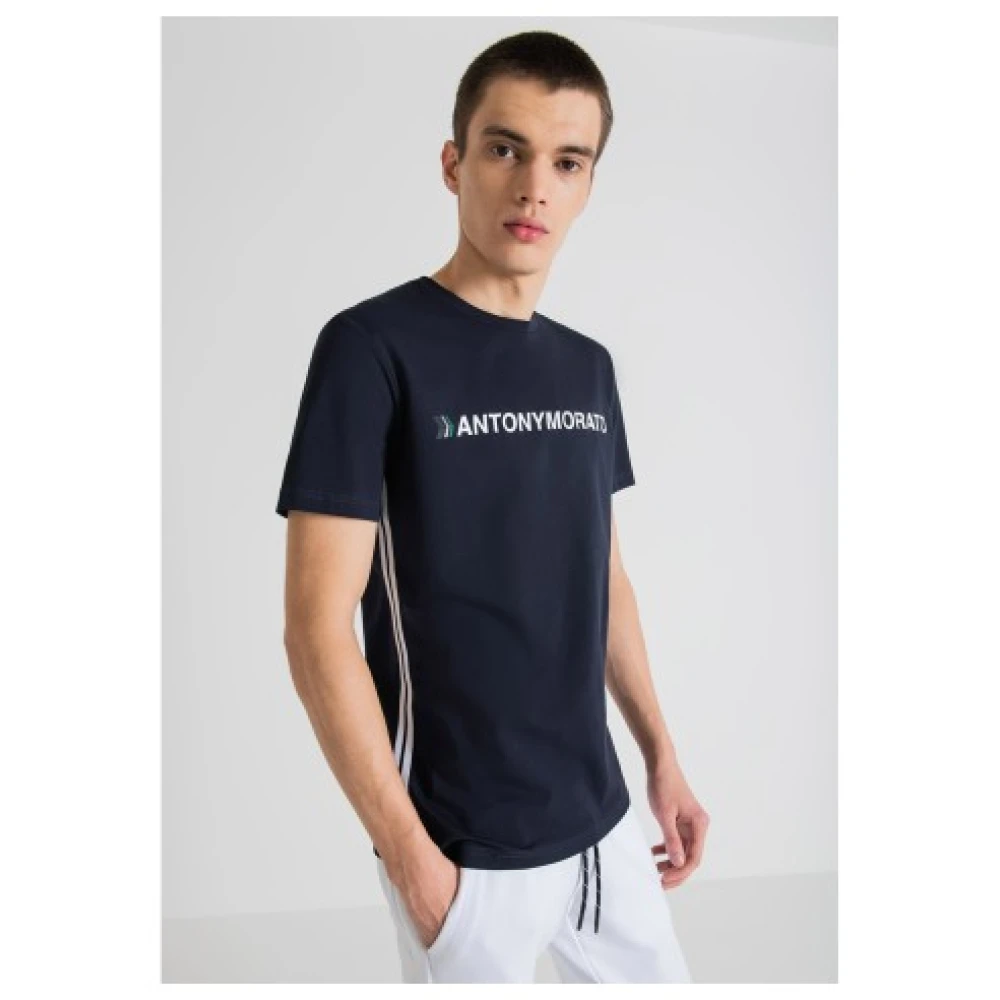 Antony Morato Korte mouwen T-shirt voor heren Blue Heren