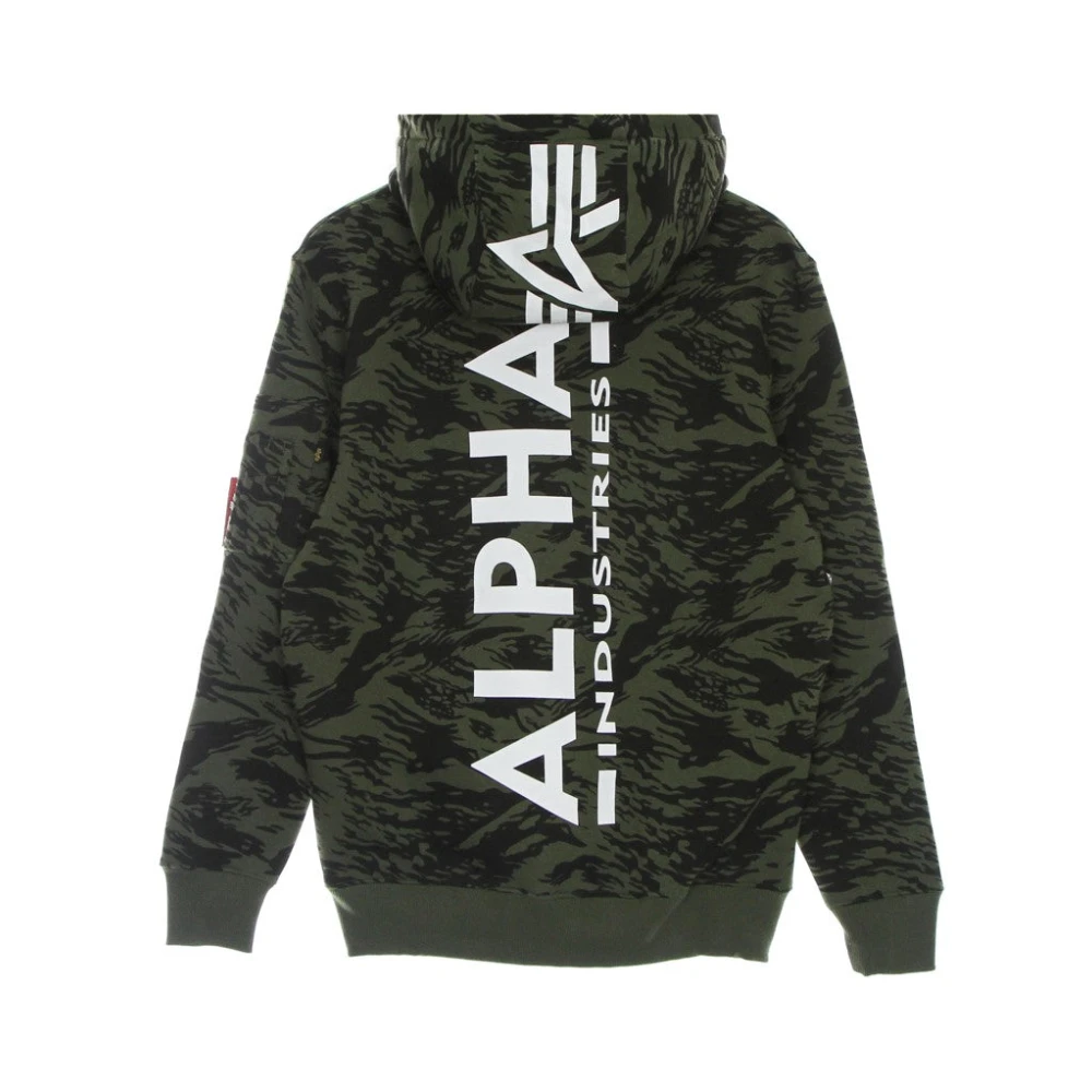 alpha industries Groene Camo Brushstroke Hoodie Stijlvol Green Heren