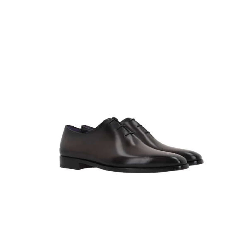 Berluti Zwarte Oxford Leren Schoenen Black Heren