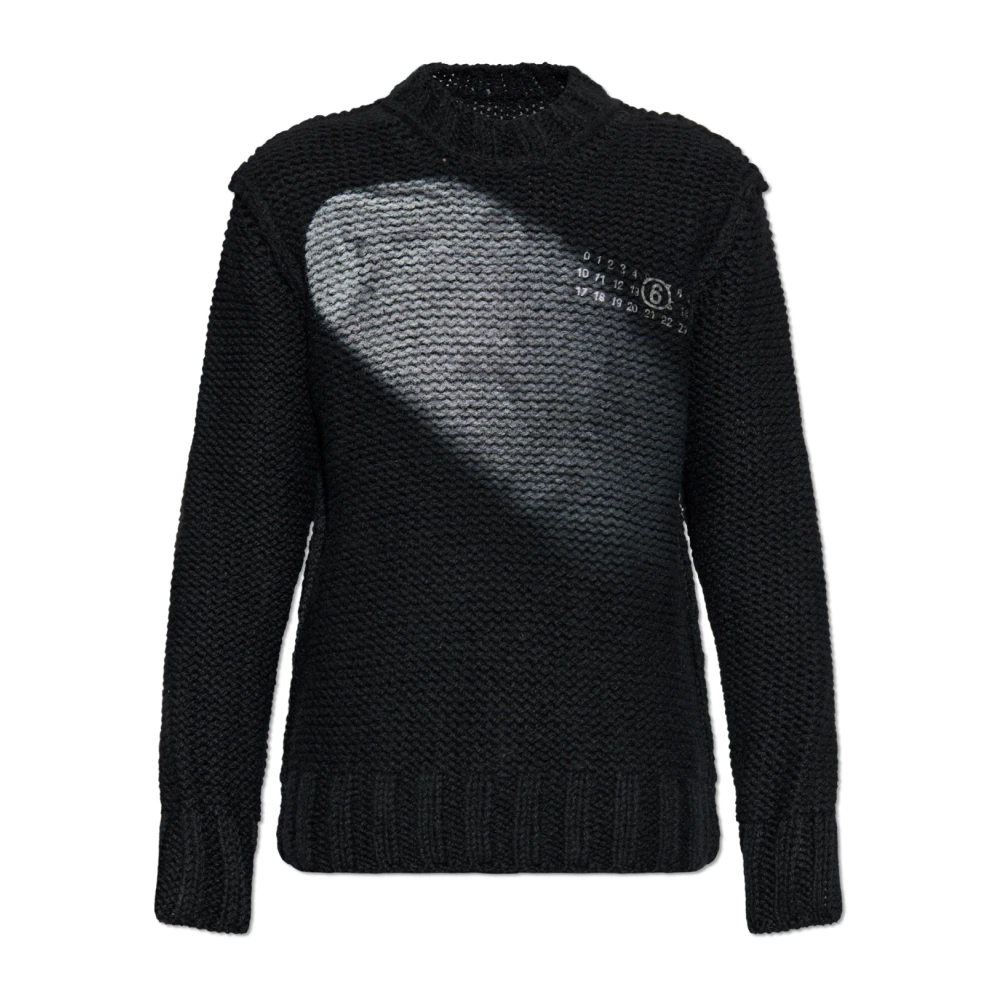 Mm6 Maison Margiela Svart Polo Med Tryck