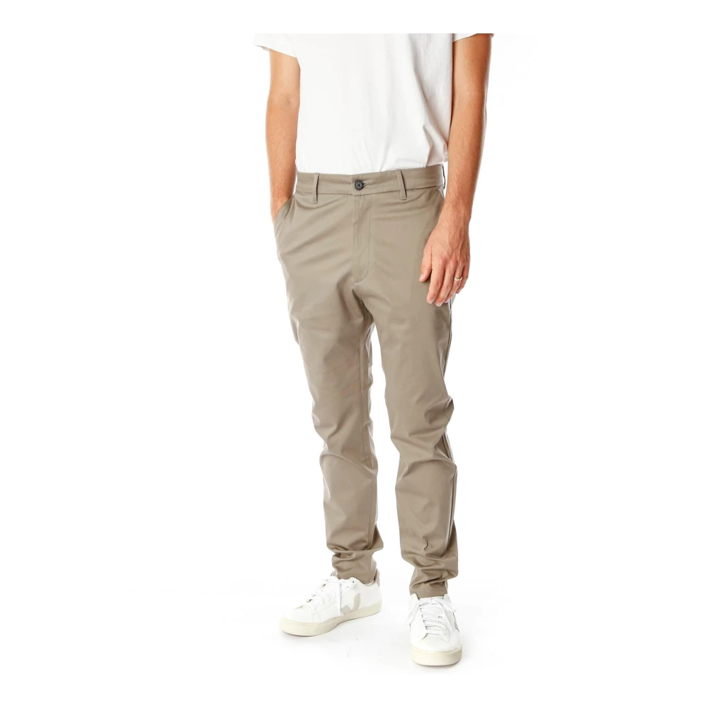 Elvine Tapered Chino Broek van Katoentwill Green Heren