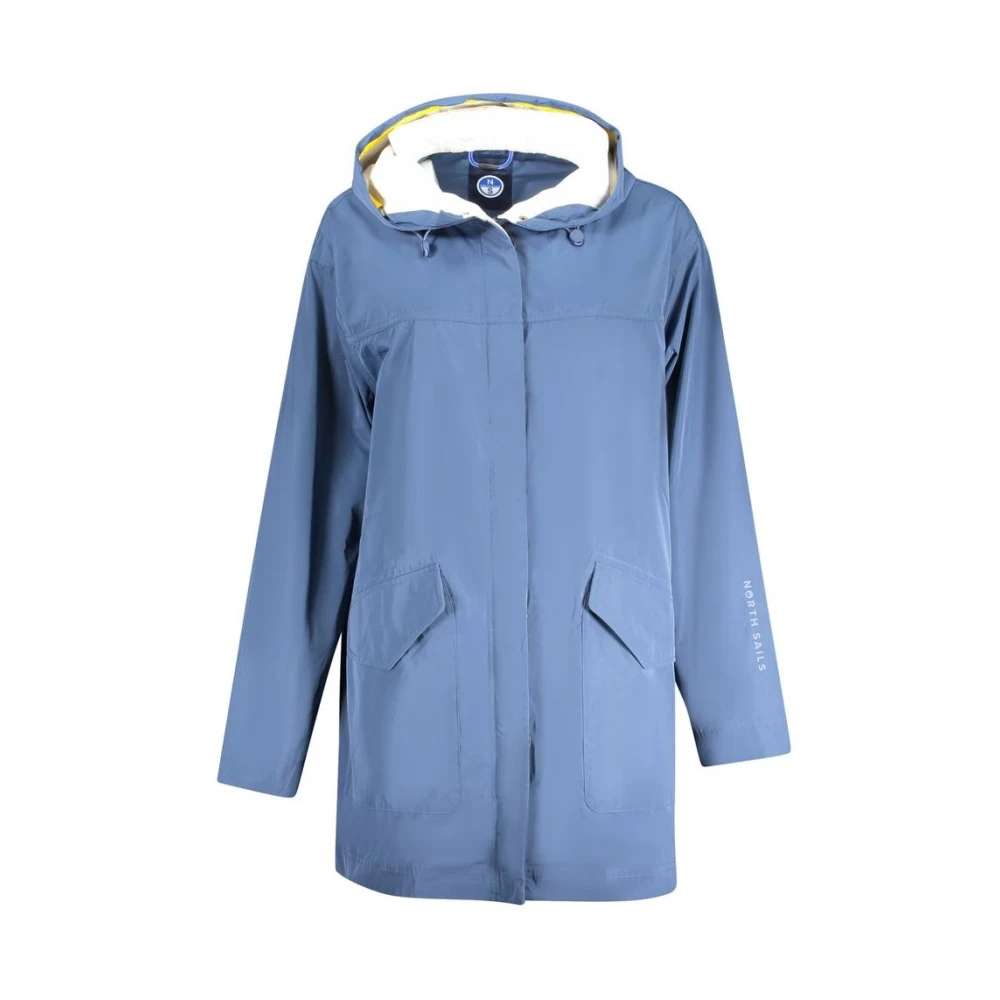 North Sails Women's Blue Parkas, S, Parka With Logo Print