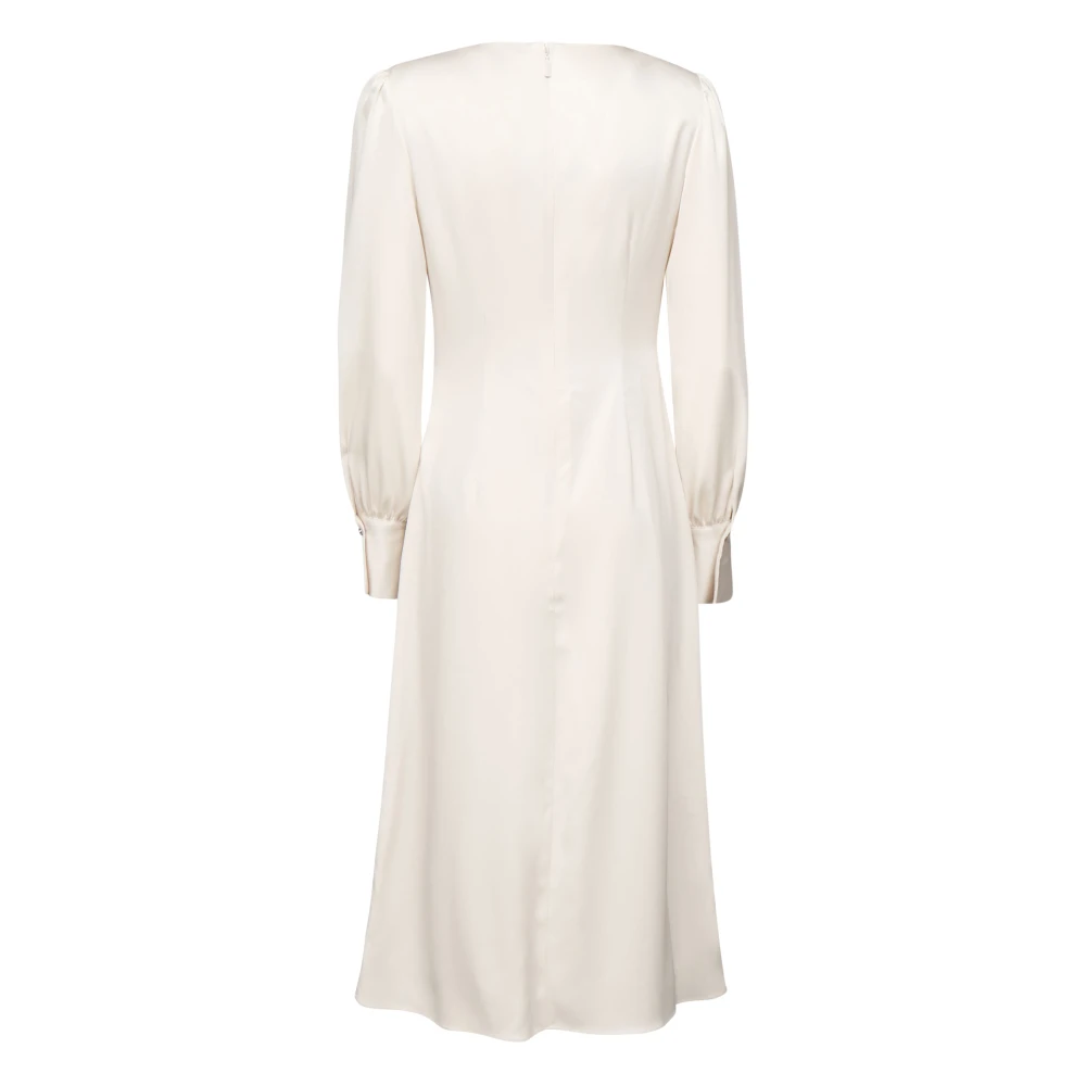 Guess Witte V-hals Jurk met Lange Mouwen White Dames