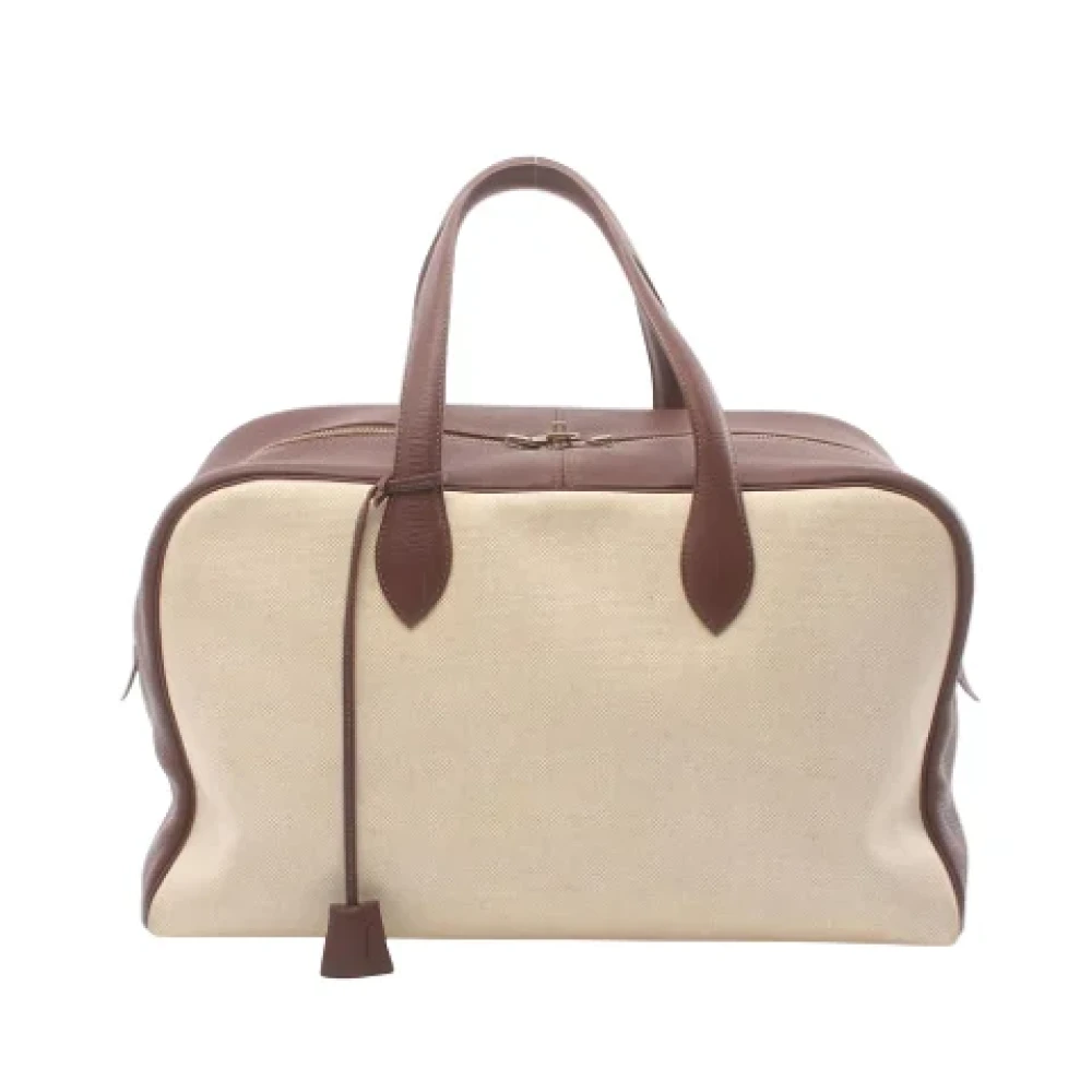 Hermès Vintage Pre-owned Canvas handbags Beige Dames