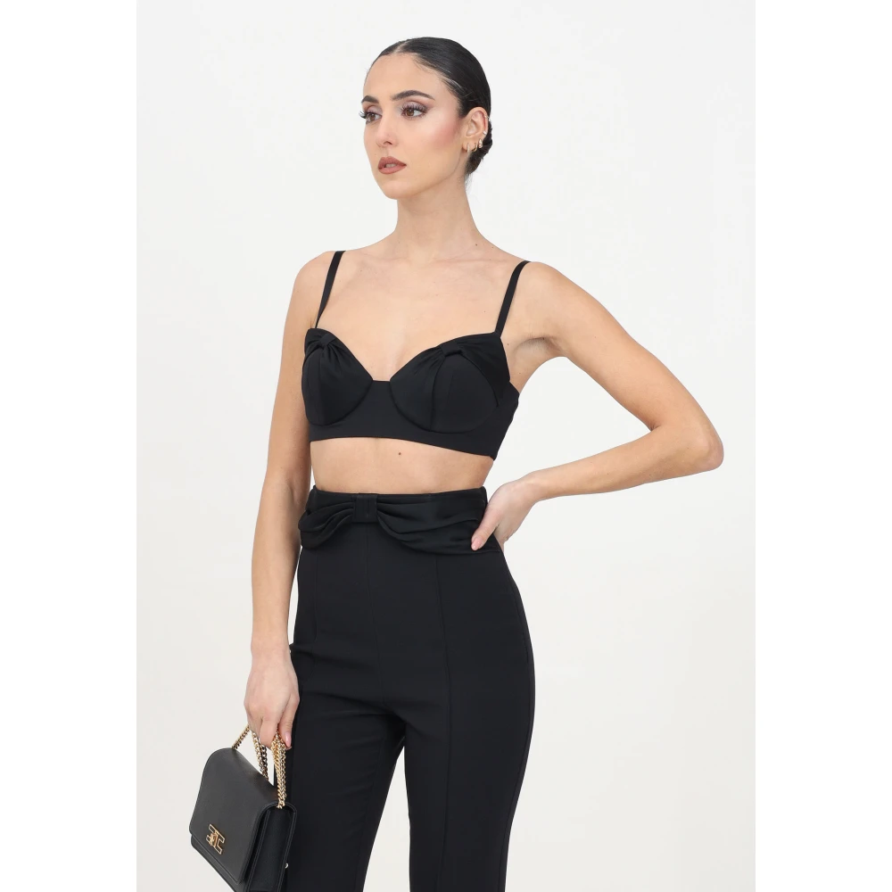 Elisabetta Franchi Zwarte Elegante Bustier Top Black Dames