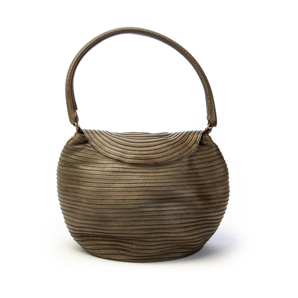 Majo Leren schoudertas met magnetische sluiting Green Dames