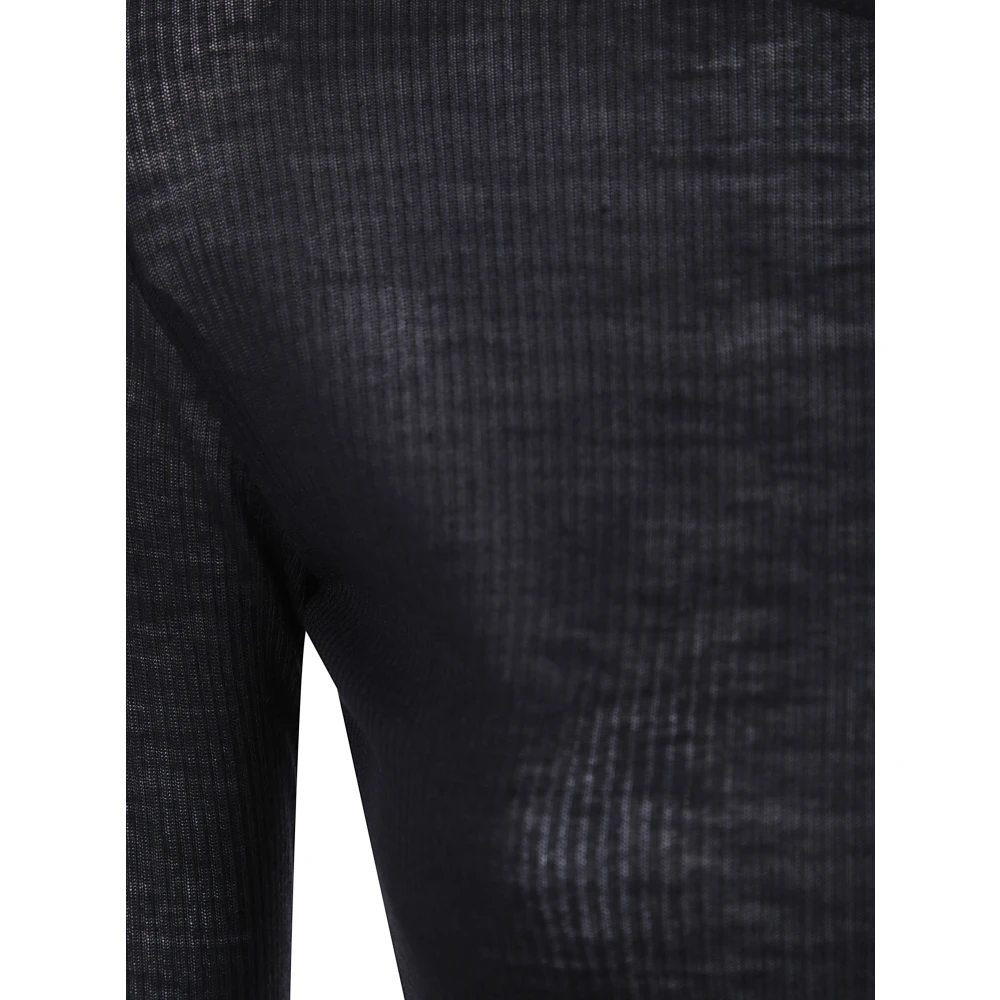 Ann Demeulemeester Slim Fit Lange Mouwen Viscose T-shirt Black Dames