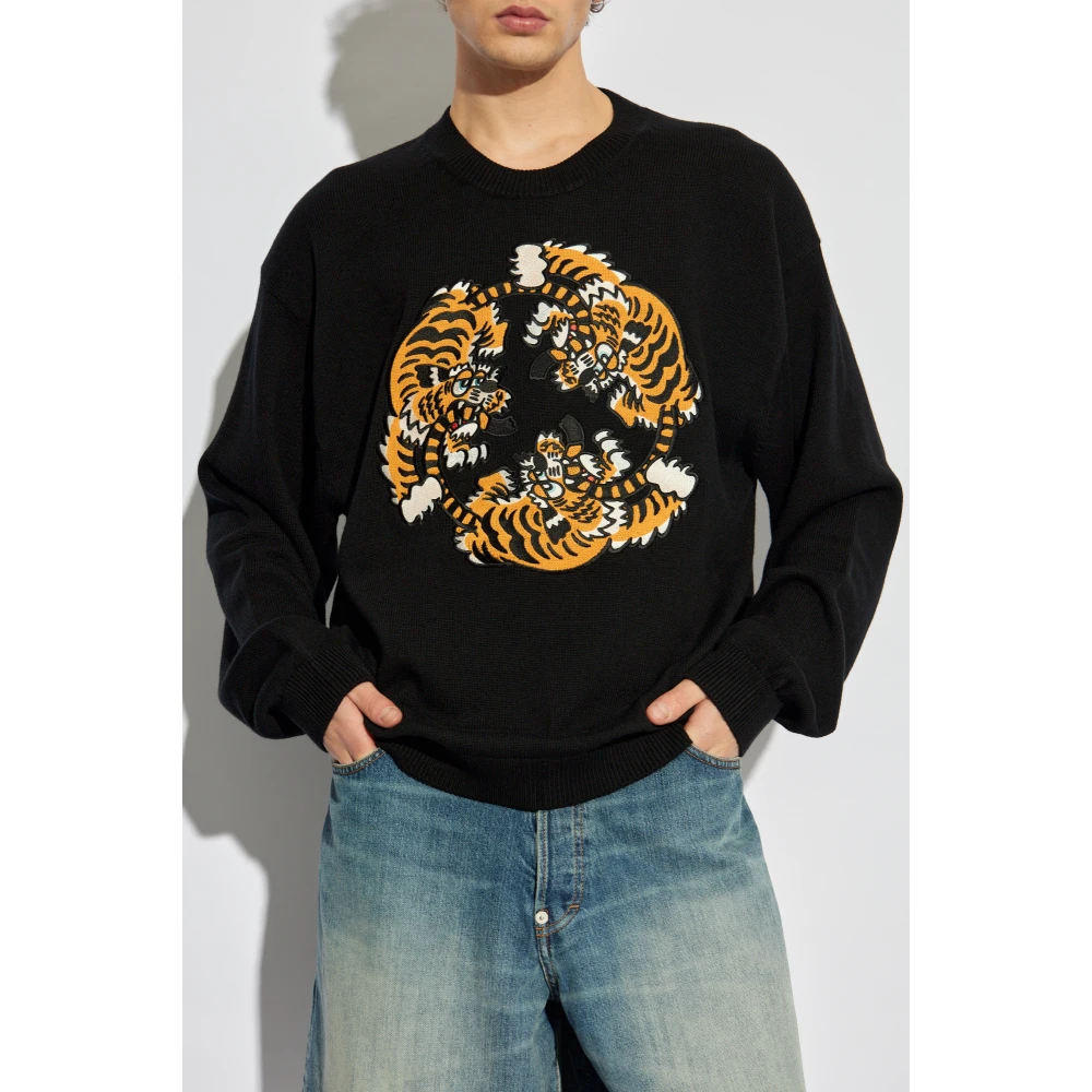 Kenzo Trui met geborduurd tijgermotief Black Heren