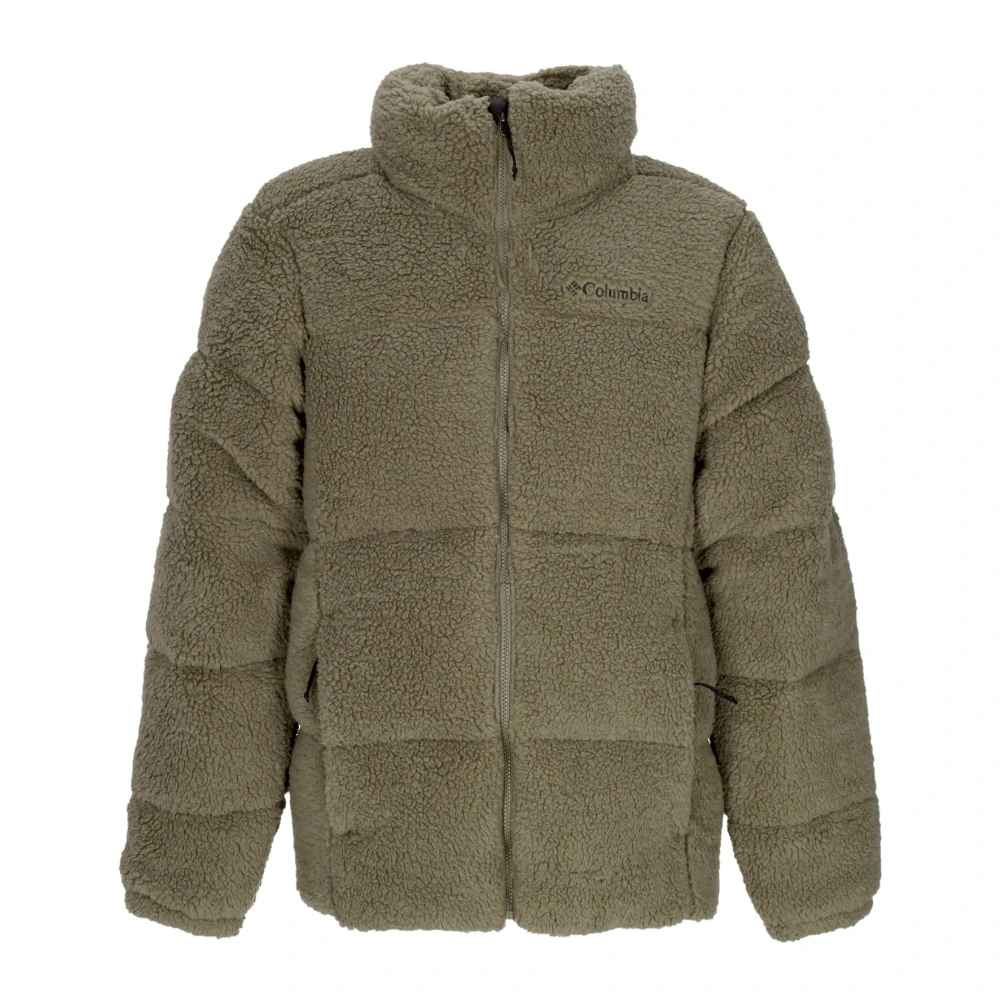 Columbia Men's Green Bear Puffect Sherpa Jacket Stone - Faux Fur & Shearling Jackets - Xl - Jackets