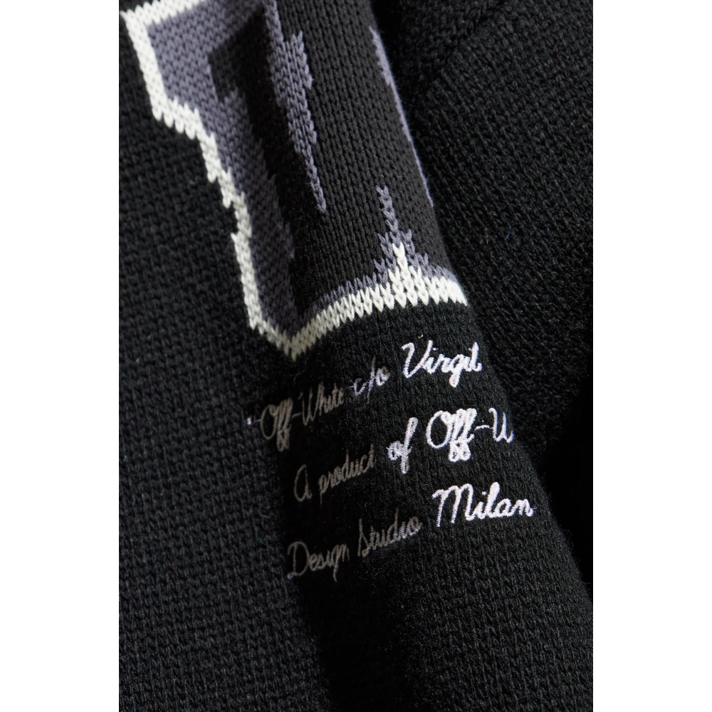 Off White Wollen vest met logo Black Heren