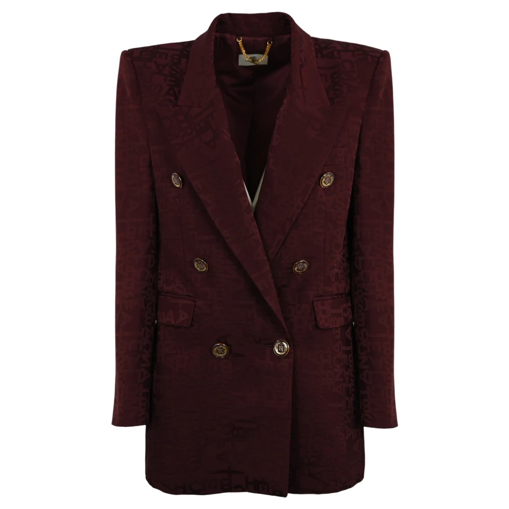 Elisabetta Franchi Dubbelbreasted Jacquard Blazer voor Vrouwen Red Dames