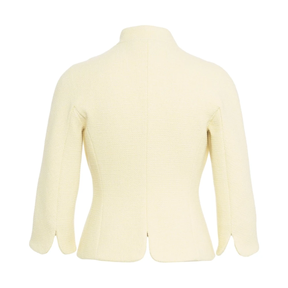 Elisabetta Franchi Gele Diamond Tweed Blazer Yellow Dames