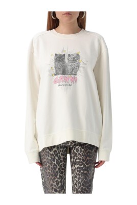 hvid-kitten-grafisk-sweatshirt