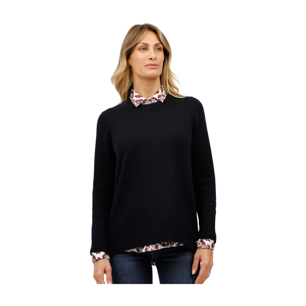 Gran Sasso Ronde hals trui Blue Dames