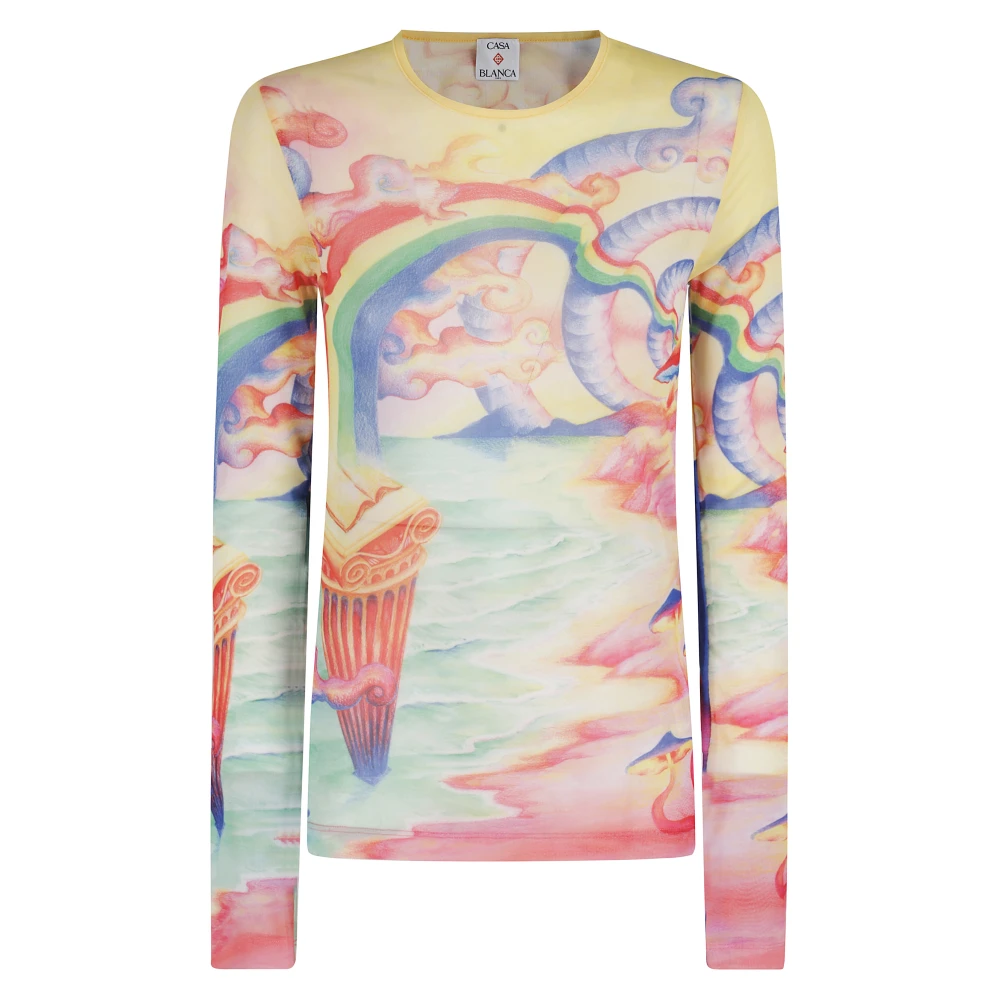 Casablanca Mesh Top met Print Design Multicolor Dames