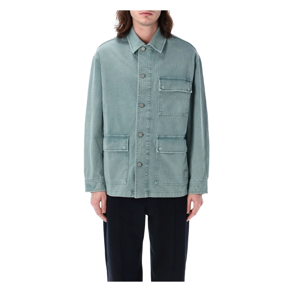 Emporio Armani Blauwe ASV Vintage-Look Comfort Jas Blue Heren