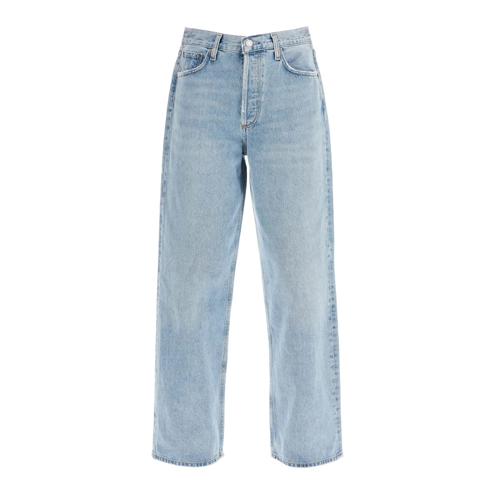 Agolde Versleten Baggy Jeans Blue Dames