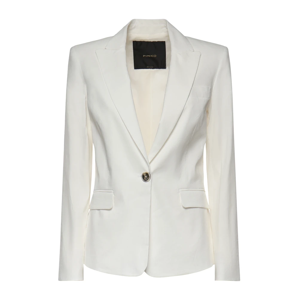 Pinko Women's White Button Jacket - Blazers - S - Jackets