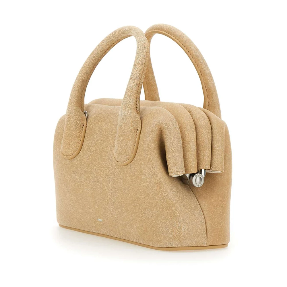 Osoi Zwarte Boat Mini Leren Handtas Beige Dames