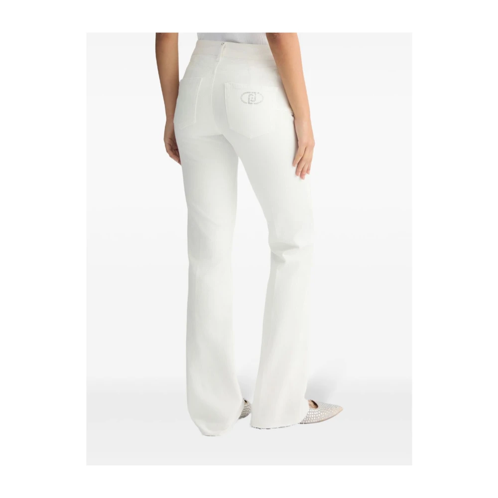 Liu Jo Witte Jeans met Studded Logo Detail White Dames