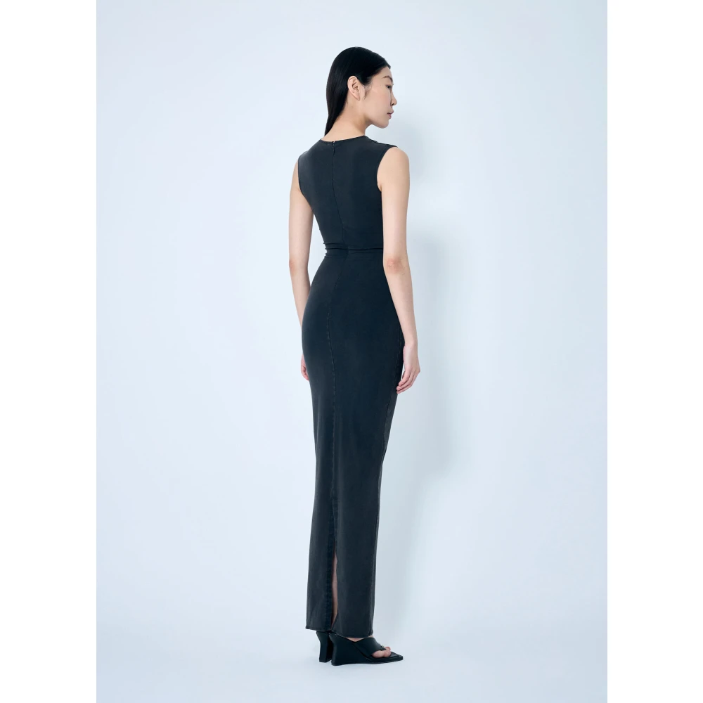 Entire Studios Mouwloze Maxi Jurk met Stretch en Ventilatie Black Dames