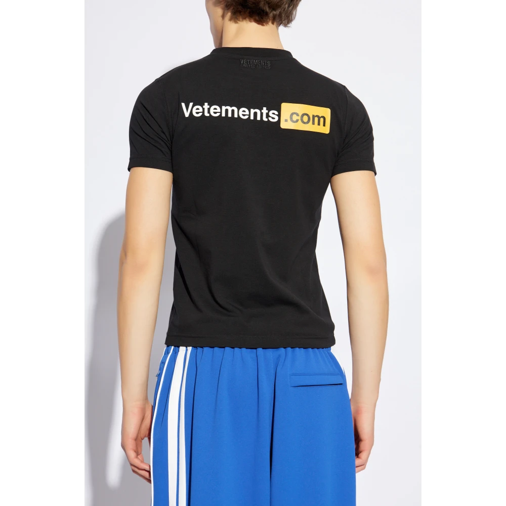 Vetements Bedrukt T-shirt Black Heren