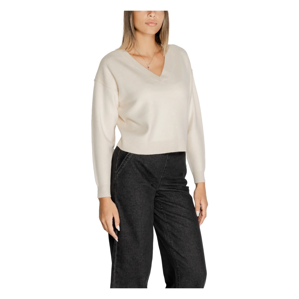 Vero Moda Witte V-hals Gebreide Kleding voor Vrouwen White Dames