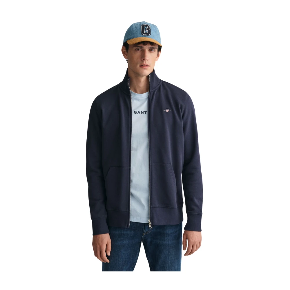 Gant Sweatshirt med dragkedja Shield Blue, Herr