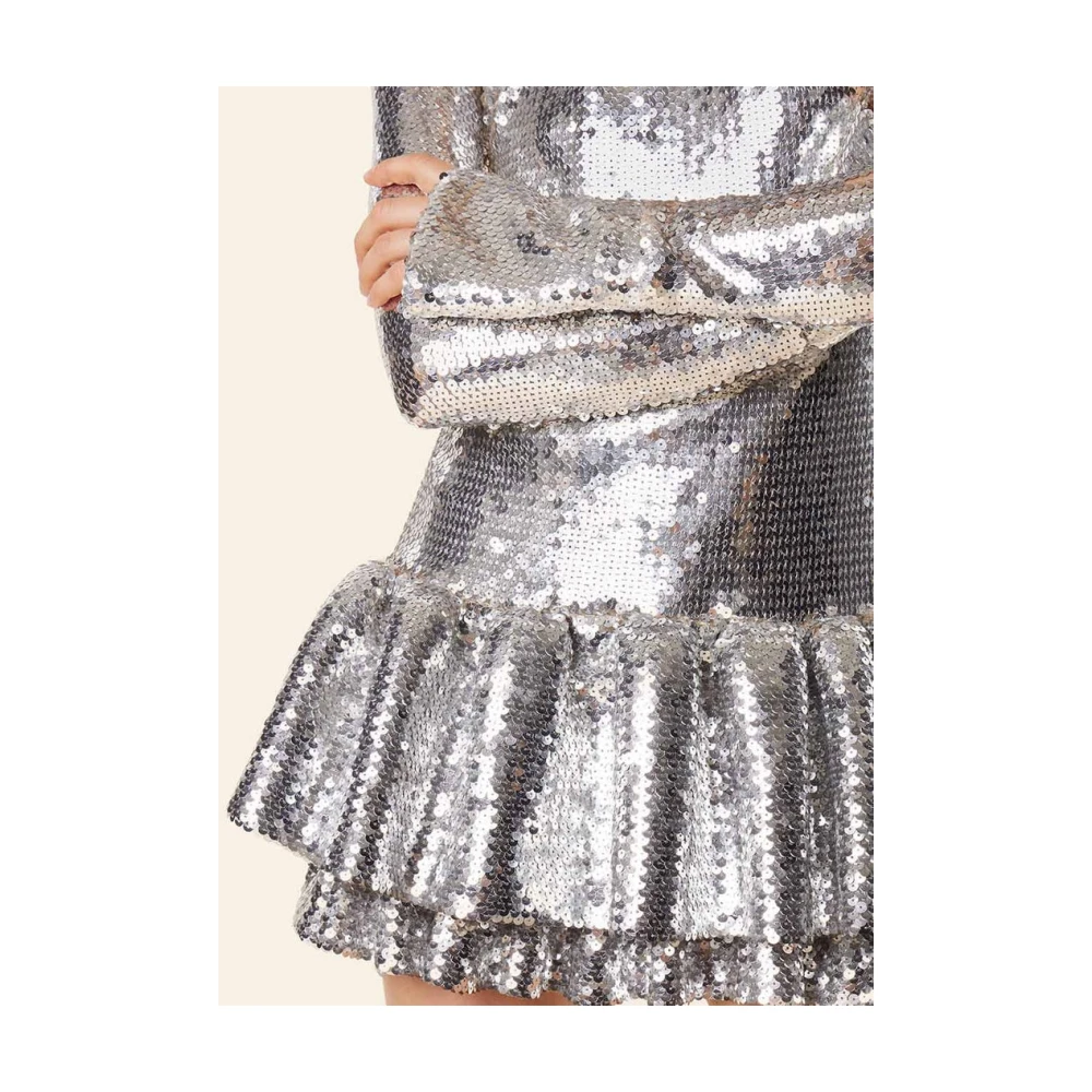 Paco Rabanne Pailletten Geborduurde Mini Jurk Gray Dames