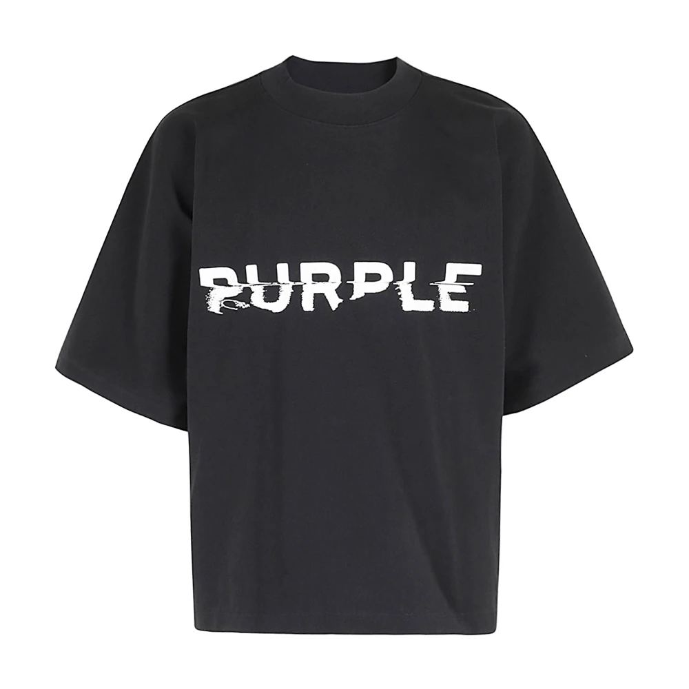 Purple Brand Oversized Korte Mouw Jersey Top Black Heren