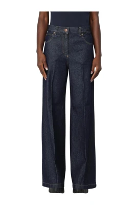 Klassiska Blå Wide Leg Jeans
