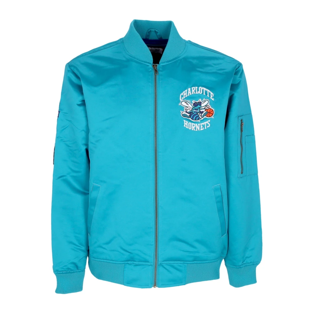 Mitchell & Ness Charlotte Hornets NBA Bomberjack Lichtgewicht Satijn Blue Heren