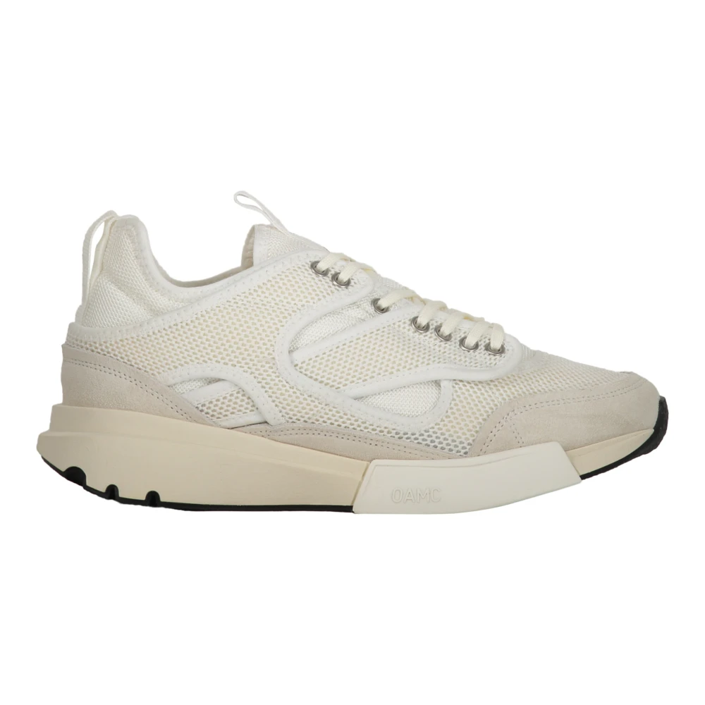 Oamc Mesh lage sneakers met suède details Heren Schoenen Wit