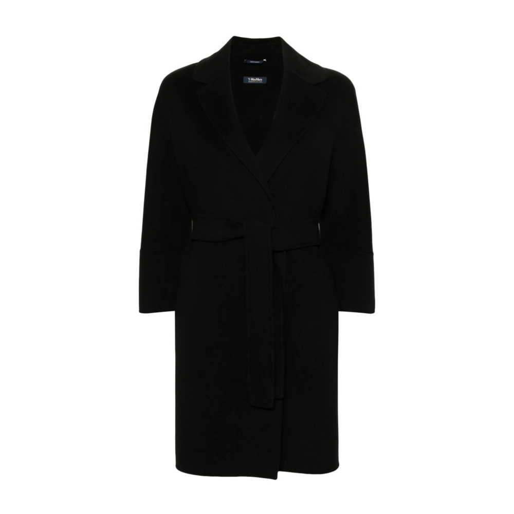 Max Mara Zwarte wollen ceintuurjas Black Dames