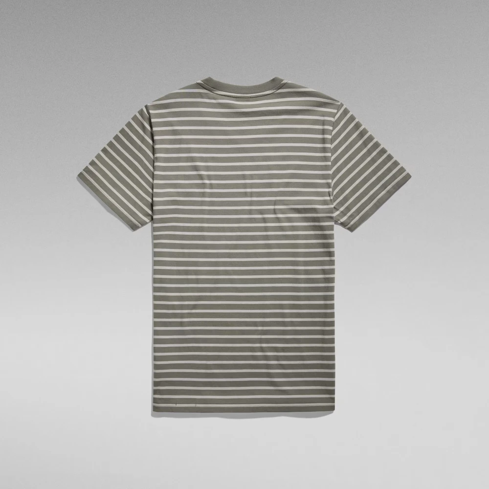 G-Star T-Shirt- GS Stripe Slim FIT S S R-N Gray Heren