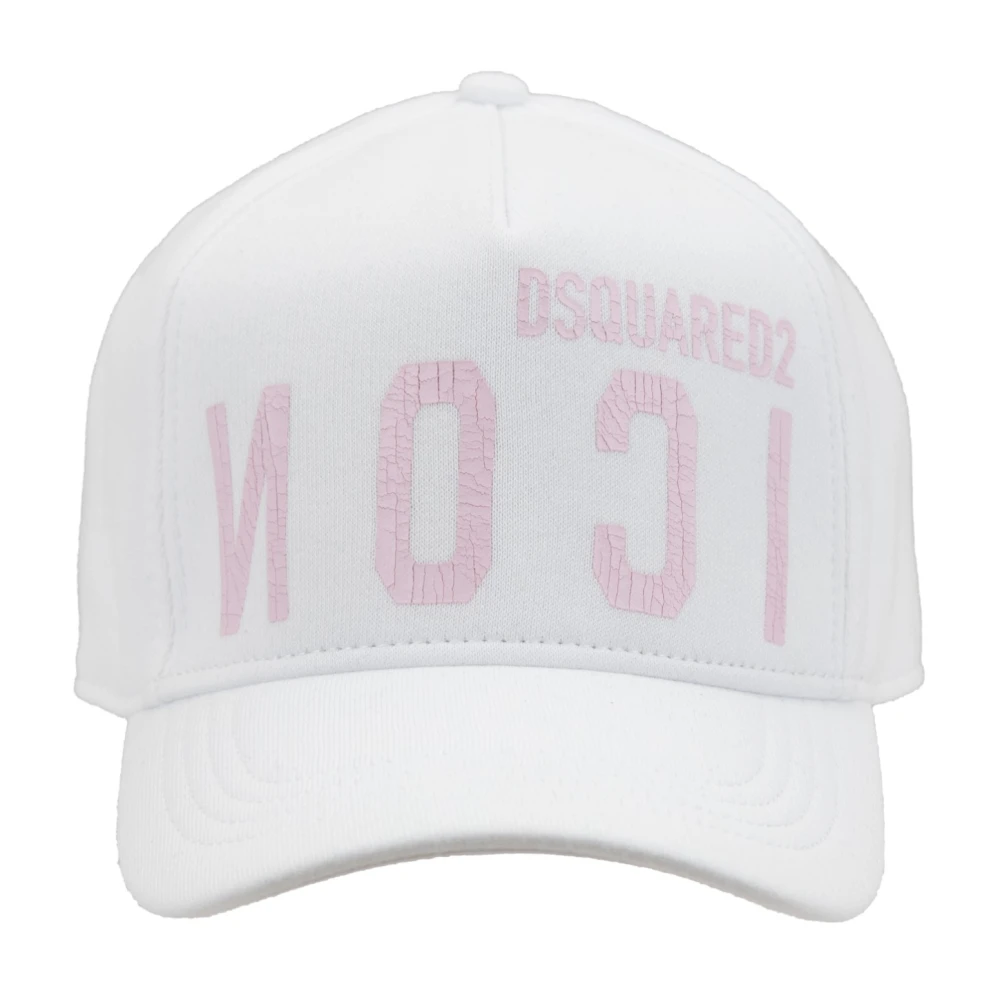 Dsquared2 Unisex White Snapback Baseball Cap With Icon Print